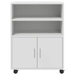 vidaXL Armoire à roulettes blanc 60x48x81 cm bois d’ingénierie
