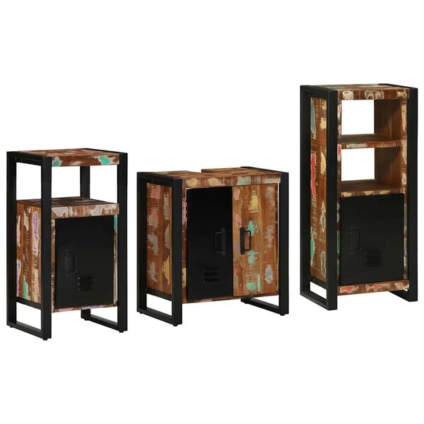 vidaXL Ensemble de mobilier de salle de bain avec étagère 3 Pièces