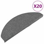 vidaXL Tapis d'escalier auto-adhésifs 20 Pièces gris 65x22 5x3 5 cm