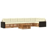 vidaXL Ensemble de canapés d'extérieur 7 pc Naturel et Crème Polyester