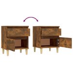 vidaXL Tables de chevet 2 Pièces Chêne fumé 40x35x50 cm