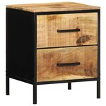 vidaXL Cabinet de chevet 2 Pièces Marron et Noir 40 x 35 x 50 cm