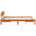 vidaXL Cadre de lit avec tête de lit marron ciré 140x190 cm Bois massif pin