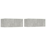 vidaXL Meubles TV 2 Pièces gris béton 80x30x30 cm bois d'ingénierie