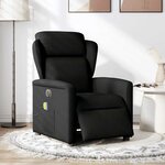 vidaXL Fauteuil de massage inclinable électrique Noir Tissu
