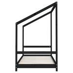 vidaXL Cadre de lit pour enfants noir 90x200 cm bois de pin massif