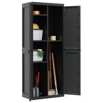 vidaXL Armoire de rangement d'extérieur noir 65x37x165 cm PP