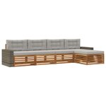 vidaXL Ensemble de canapés d'extérieur 5 pc Naturel et gris clair