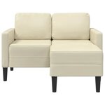 vidaXL Canapé 2 places avec méridienne en L crème 125 cm similicuir
