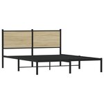 vidaXL Cadre de lit en métal sans matelas chêne sonoma 137x190 cm