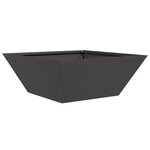 vidaXL Cache-pot de jardin Noir 40 x 40 x 15 cm Acier laminé à froid