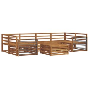 vidaXL Ensemble de canapés d'extérieur 7 Pièces Naturel