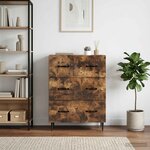 vidaXL Armoire à tiroirs Chêne fumé 66 x 34 5 x 89 5 cm