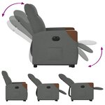vidaXL Fauteuil inclinable électrique gris foncé tissu
