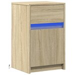 vidaXL Armoire de chevet avec lumières LED chêne sonoma