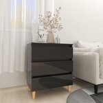 vidaXL Buffet Noir brillant 60x35x69 cm Bois d’ingénierie