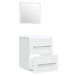 vidaXL Meuble lavabo avec bassin intégré Blanc Bois d'ingénierie