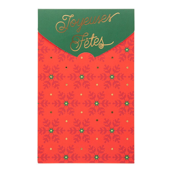 Carte De Vœux Surprise Flocons Rouges - Draeger paris