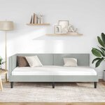 vidaXL Cadre de lit d'angle avec tête de lit Gris clair 90 cm x 200 cm