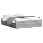 vidaXL Cadre de lit sonoma gris 140x200 cm