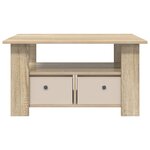 vidaXL Table basse Chêne Sonoma 77 x 55 x 42 cm Bois d'ingénierie