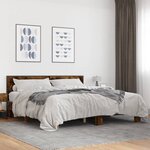 vidaXL Cadre de lit sans matelas chêne fumé 200x200 cm