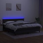 vidaXL Sommier à lattes de lit avec matelas LED Noir 180x200 cm Tissu