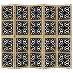 vidaXL Cloison de séparation 5 panneaux marron noir paulownia massif