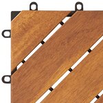 vidaXL Carreau de terrasse 10 Pièces Marron 30 x 30 cm Bois d'acacia