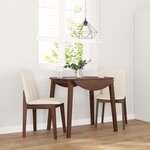 vidaXL Chaises à manger coussins 2 Pièces marron bois massif caoutchouc