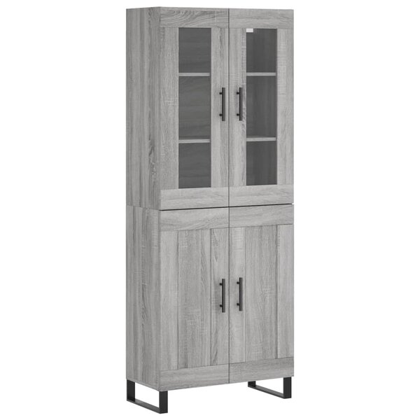 vidaXL Buffet haut Sonoma gris 69 5x34x180 cm Bois d'ingénierie
