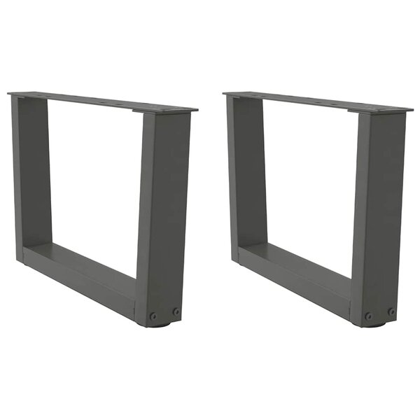 vidaXL Pieds de table basse en forme de V  2 pièces  anthracite  60 x (30-31 3) cm  acier