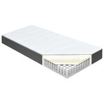 vidaXL Sommier à lattes de lit Gris foncé Tissu 200x200 cm