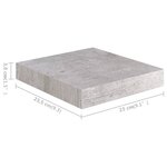 vidaXL Étagère murale flottante gris béton 23x23 5x3 8 cm MDF