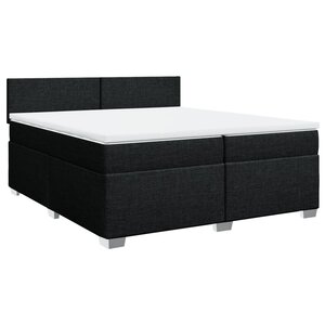 vidaXL Sommier à lattes de lit avec matelas Noir 200x200 cm Tissu
