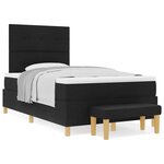 vidaXL Lit à ressorts avec matelas et banc noir 120x190 cm Tissu