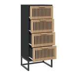 vidaXL Buffet haut noir 40x30x95 cm bois d'ingénierie