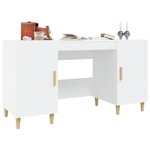 vidaXL Bureau Blanc 140x50x75 cm Bois d'ingénierie
