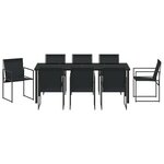 vidaXL Ensemble de salle à manger pour jardin 9 Pièces Noir