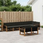 vidaXL Ensemble de canapés d'extérieur 8 pc Naturel et noir
