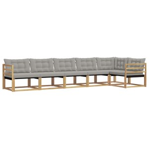 vidaXL Ensemble de canapés d'extérieur 6 pc Blanc et gris clair