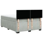 vidaXL Sommier à lattes de lit et matelas Gris clair 140x200cm Velours
