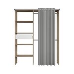 Kit dressing ARTIC avec rideau - chêne - 1 colonne + 2 penderies + 1 tiroir - 143 5 x 48 x 181 9 cm
