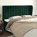 vidaXL Tête de lit avec oreilles Vert foncé 163x23x118/128 cm Velours