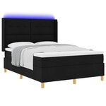 vidaXL Lit à ressorts avec matelas Noir 140 x 200 cm tissu