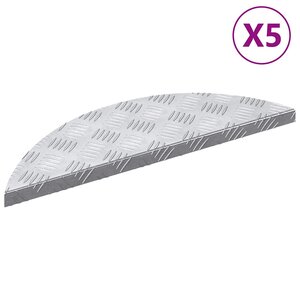 vidaXL Plaques à damier 5 Pièces Argent 60 x 18 cm Aluminium
