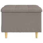 vidaXL Pouf de rangement avec coussin Taupe 60 x 60 x 45 cm tissu