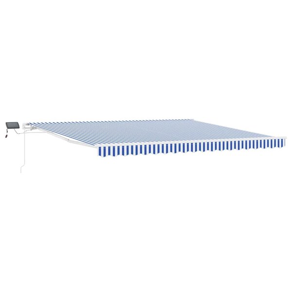 vidaXL Auvent Rétractable avec Bleu et blanc 4.5 x 3 m Tissu et métal