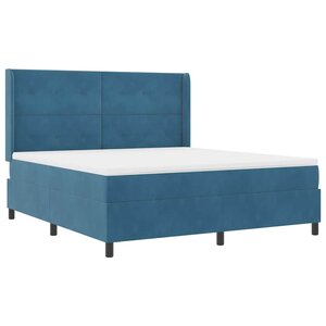 vidaXL Lit à Ressorts avec Matelas LED Bleu 180 x 200 cm Velours