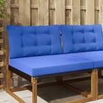 vidaXL Coussin de canapé d'extérieur 2 Pièces Bleu royal Polyester